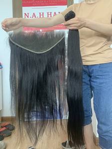 Venta al por mayor Raw vietnamita camboyano Remy extensión del pelo de doble dibujado ondulado natural y recto de doble trama sin enredos mechones de pelo - Product Image 5