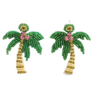 Boucles d'oreilles brodées à la main pour femmes bijoux de mode forme ovale boucles d'oreilles en perles bijoux de fête de l'inde - Product Image 6