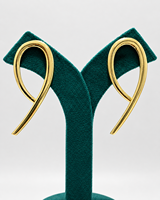 Boucles d'oreilles pendantes en laiton plaqué or pour femme, bijoux tendance minimalistes, design abstrait feuille, vente en gros