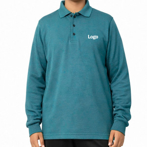 เสื้อเชิ้ตแขนยาวผู้ชาย ผ้าฝ้าย 100% ระบายอากาศได้ดี สไตล์ลำลอง พิมพ์ลายโลโก้ด้านหน้าด้วยเทคนิคฮีททรานเฟอร์ - Product Image 1