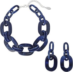 Collar de Resina para Joyería de Resina Epoxi, Collar y Pendientes de Aro, Conjunto de Joyería de Moda - Product Image 1