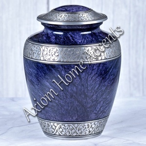 Elegante urna de cremación de aluminio hecha a mano con arte contemporáneo, urna de tributo de Axiom Home Accents - Product Image 1