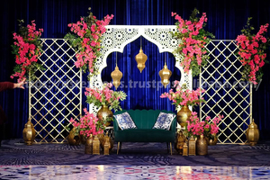 Enlightened Jharokha Design Back-Wall for Weddings Trending Laser Cut Wedding Back <b>Frames</b> Modern Jharokha Panels For Stage USA - Product Image 3