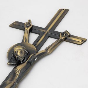 Décoration de couvercle de cercueil en métal Zamak, croix de crucifixion de Jésus pour cercueil - Product Image 3