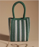 Tas Selempang Wanita India Gaya Bohemian Bermotif Botol Champagne dengan Hiasan Manik-Manik, Tas Belanja Pesta, Tas Messenger Berkualitas Tinggi