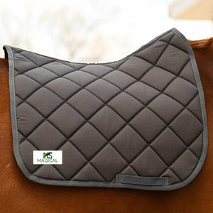 Tapis de selle pour chevaux de haute qualité, en tissu de coton marron, excellente qualité, pour l'équitation et le dressage. - Product Image 3