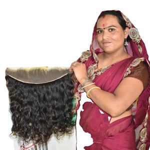 100% Venta al por mayor Proveedor de cutícula alineada 13*4 Frontal rizado ondulado Natural negro crudo vietnamita extensiones de cabello humano virgen - Product Image 2