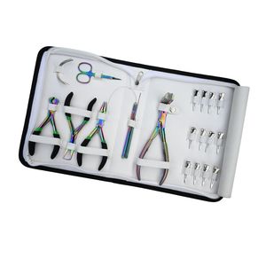 Professional Hair Extension Installation Tool Kit Micro Beads Crimping Plier Keratin Bond <b>Cutter</b> Tape In Plier Loop Tool Set - Product Image 1