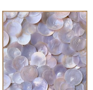 Pintura artesanal popular de mosaico de concha de nácar natural morada, arte mural abstracto moderno para sala de estar de lujo - Product Image 3