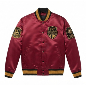 Custom <b>Men</b> or Women's College street <b>jacket</b> Embroidered Satin Baseball fashion <b>Jacket</b> Reversible <b>Bomber</b> High Quality Wholesale - Product Image 5