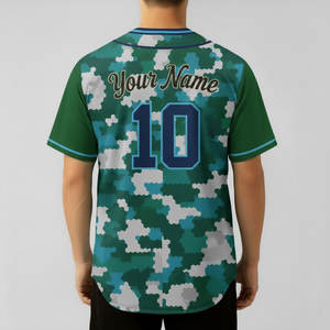 Camiseta deportiva de poliéster transpirable personalizada para softbol, camiseta de béisbol con botones, impresión por transferencia de calor, logotipo personalizado - Product Image 3