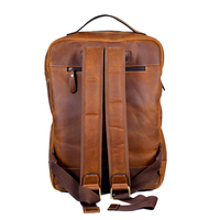 Mochila de Cuero Genuino de Grano Completo con Logotipo Personalizado, Mochila de Viaje para Hombre en Color Sólido, Gran Venta