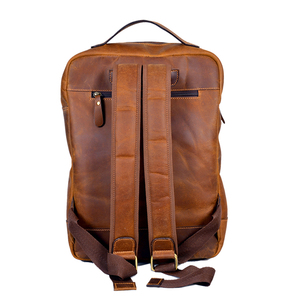 Sac à dos en cuir pleine fleur véritable avec logo personnalisé, très vendu, sac à dos de voyage pour hommes, couleur unie - Product Image 5