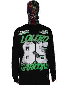 T-shirt en coton surdimensionné délavé à l'acide personnalisé OEM pour hommes, à manches longues double couche, imprimé sérigraphié, livraison rapide - Product Image 6