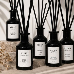 Aikun 200ml Coconut Grove Scent Black Glass Bottle Luxury White Gift Box Home Scent <b>Diffuser</b> <b>Reed</b> <b>Diffuser</b> Set <b>For</b> Apartment - Product Image 2