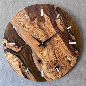 Resin <b>Wall</b> <b>Clock</b> With Wooden Accents and Vintage Design & Perfect for Travel-inspired <b>Decor</b> at Very Good Cost - Product Image 1