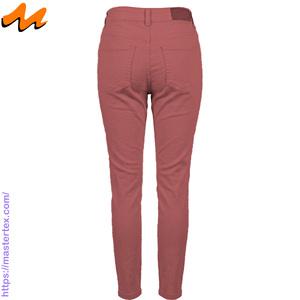 Pantalon long en denim stretch moulant taille mi-haute pour femme, en coton/polyester, tissu respirant, idéal pour le printemps, confectionné à partir de 9,28 oz - Product Image 2