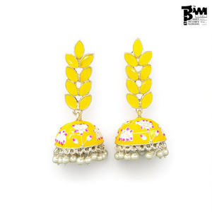 Pendientes de Araña Florales Premium JeweleMarket, Elegantes Jhumka con Cuentas para la Moda Femenina - Product Image 2