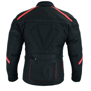 Chaqueta de Motocicleta Impermeable y Transpirable Negra y Roja, Protección UV, Manga Larga, Equipo de Motociclismo Textil para Todas las Estaciones, Carreras de Autos al Aire Libre - Product Image 2