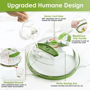 2 Pezzi di Coperture Trasparenti per Microonde, Protezioni Monouso in Plastica Contro gli Schizzi di Cibo e Coperchi Anti-Schizzo - Product Image 3