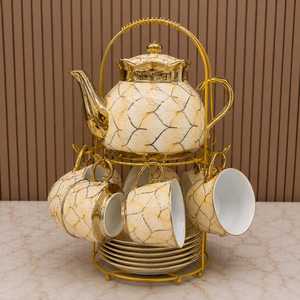 Green Gold European Design Porcelain <b>Mug</b> <b>Set</b> Gold Trim Solid Pattern Eco-Friendly Microwave Dishwasher Safe Gift Box Included - Product Image 2
