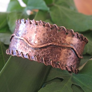 Handcrafted Copper <b>Bracelet</b> with <b>Crystal</b> Unique Elegance and Style Fashion Accessory - Product Image 3
