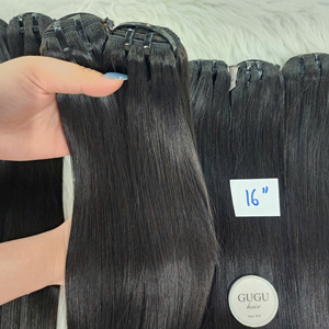 Peluca de Cabello Humano Virgen Liso Natural con Cutícula Alineada, de Alta Calidad, Doble Trama a Máquina, Cabello Vietnamita, 100 Gramos GUGU - Product Image 3