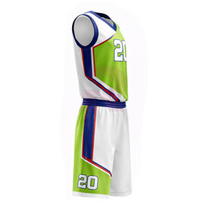 Maillots de basket personnalisés respirants en polyester 100 % pour équipes, grandes tailles, par sublimation - Product Image 3