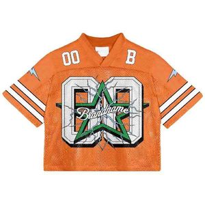Custom Football Jerseys Quick Dry Mesh Boxy Fit Oversized Vintage American <b>T</b>-Shirt Unisex Streetwear 100% Polyester Made - Product Image 2
