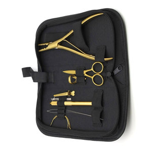 High Quality Professional Stainless Steel Hair Extension and <b>Beading</b> Tool Kit with Storage Case Durable Scissors Pliers <b>Needles</b> - Product Image 4