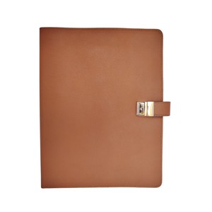 Custom Logo Waterproof Genuine Leather Business Padfolio <b>File</b> <b>Folder</b> Lock Closure Large Capacity Portable Office Accessories - Product Image 5