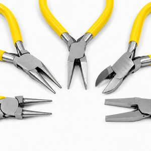 Jewelry <b>Pliers</b> <b>Set</b> 5-Piece Stainless Steel Tools With Yellow Handles For DIY Jewelry Making - Product Image 2