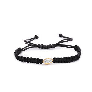 Bijoux fins pour femmes en or 14 carats, diamant CVD cultivé en laboratoire F VVS VS, coupe marquise, cordon macramé, classique, réglable, plaqué rhodium, pour mariage - Product Image 3