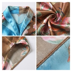 NORTH APPROACH Women's Square Silk Scarf Floral Print Elegant Multi-Functional Fashion Accessory All Seasons - Product Image 4