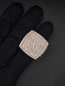 Anillo de Moissanita con Inicial en Oro Rosa, Plata de Ley 925, Estilo Hip Hop, Anillo con Diamantes VVS - Product Image 1