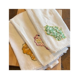 Venta directa de fábrica recién llegado lindo algas verde bordado perfecto ecológico súper absorbente personalizado algodón plato toalla - Product Image 5