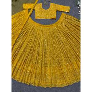 Broderie de créateur et travail séquentiel Lehenga Choli Party Wear vêtements indiens et pakistanais - Product Image 2