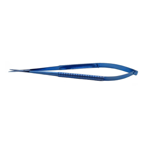 Ciseaux à cils micro-précision professionnels à pointe incurvée en acier inoxydable de qualité supérieure avec revêtement au plasma bleu - Product Image 6