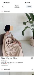AWAIS HOUSE Muslim Plus Size Ethnic <b>Kaftan</b> Women Hand Beaded <b>Sequined</b> Taffeta Fused Lightweight Floor Length High Neck Long - Product Image 2