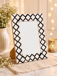SOFIYA CRAFT - Marco de Fotos Rectangular Vertical con Incrustaciones de Hueso Azul y Blanco, Diseño Floral, Hecho a Mano - Product Image 5