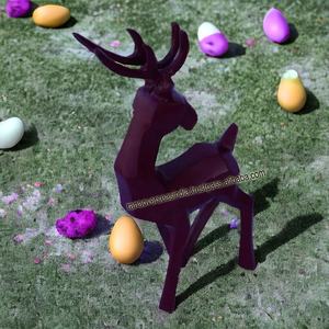 Sculpture de cerf décorative en aluminium Figurine de cerf debout en métal pour centres de table de restaurant hôtel - Product Image 4