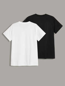 เสื้อยืดคอกลมผู้ชาย แขนสั้น ทรงปกติ ผ้าฝ้าย 100% น้ำหนัก 220 กรัม คุณภาพสูง รับสั่งทำลายพิมพ์ตามแบบ ขายส่ง - Product Image 4