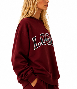 High Quality Custom Logo Print <b>Vintage</b> Unisex <b>Oversized</b> 100% Cotton Eco-Friendly Winter Autumn Mock Neck Pullover <b>Sweatshirt</b> - Product Image 6