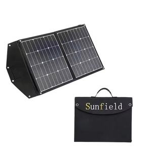 แผงโซลาร์เซลล์แบบพกพา80W 19.8V แผงเซลล์แสงอาทิตย์แบบโมโนแผงโซลาร์เซลล์2หรือ4ชิ้นพอร์ต USB DC ปรับแต่งได้สำหรับการเดินป่าตั้งแคมป์กลางแจ้ง - Product Image 1