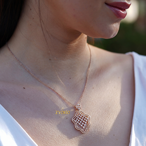 Elegant Lab Grown Diamond Link Chain Pendant Rose Gold Designed Modern Sustainable Sophisticated Fine <b>Jewelry</b> for Wedding Party - Product Image 4