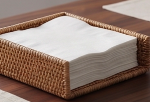 Porte-serviettes élégant et stylé en rotin pour une mise en scène contemporaine de la table, idéal pour la salle à manger, la cuisine et la maison. - Product Image 3