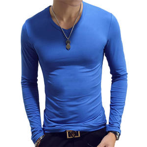 Camiseta de Manga Larga para Hombre, 200 Gramos, Ligera, Tejida, Cuello Redondo, Logotipo OEM Personalizado, Sólida, Informal, Transpirable, de Secado Rápido, para Verano y Otoño - Product Image 3