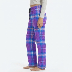 Pantalones de dormir de lana a cuadros para mujer, de cintura alta, holgados, con cordón ajustable, cómodos, para invierno, con bolsillos - Talla XL - Product Image 3