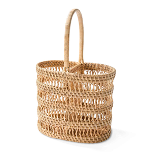 ตะกร้าใส่ขวดไวน์หวายสาน ดีไซน์หูหิ้วทรงกลม ตะกร้าใส่ไวน์แบบยั่งยืน ขายส่งจำนวนมาก ผู้จัดจำหน่าย ของขวัญ ของที่ระลึก - Product Image 4