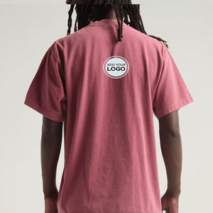 Streetwear O-Neck Short Sleeve Slim Fit Heavyweight Cotton Blend Breathable Eco-Friendly Blank T-<b>Shirts</b> for <b>Men's</b> Wholesale - Product Image 1